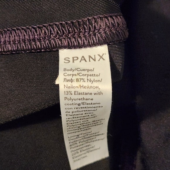 SPANX Black Faux Leather Leggings Size Medium