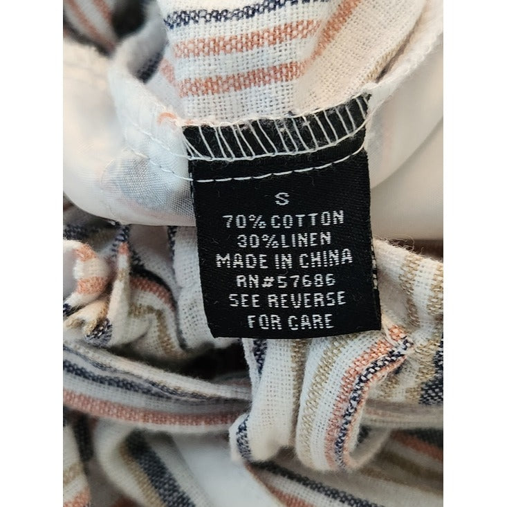 New Look Coastal Boho Tan and Black Stripe Pants Size Small