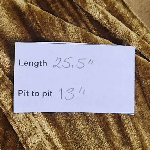 Maurices Dark Gold Crushed Velvet Top with Puffy Sleeves Size Large