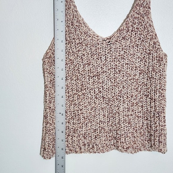 Moon & Madisin Blush And Rose Cropped Sweater Tank Top Size Large