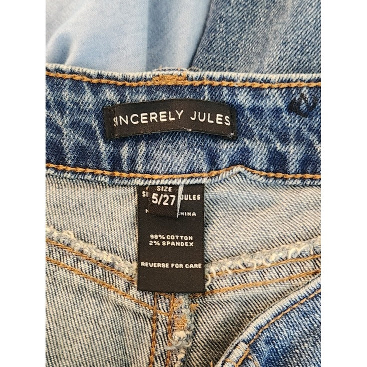 Sincerely Jules Straight Leg Distressed Jeans Size 27
