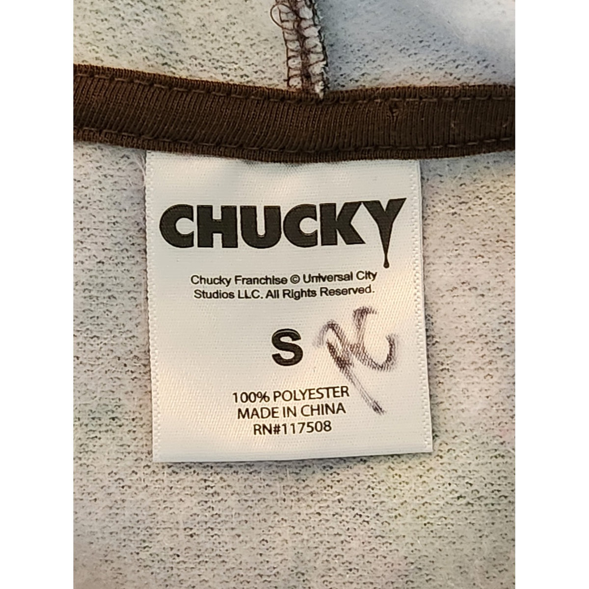 Chucky Brown and Green Camo Pullover Hoodie with Drawstring Size Small