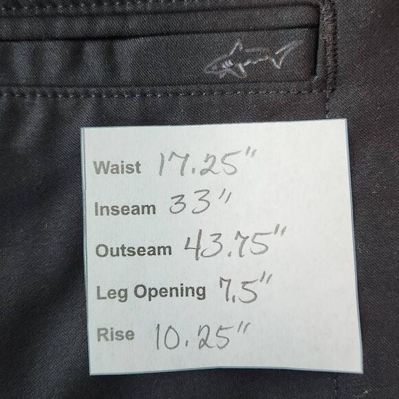 Greg Norman Black Golf Pants Size 34 X 34 Straight Leg Golf Pants
