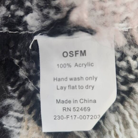 Plaid Colorblock Woven Knit Wrap Scarf with Fringe One Size