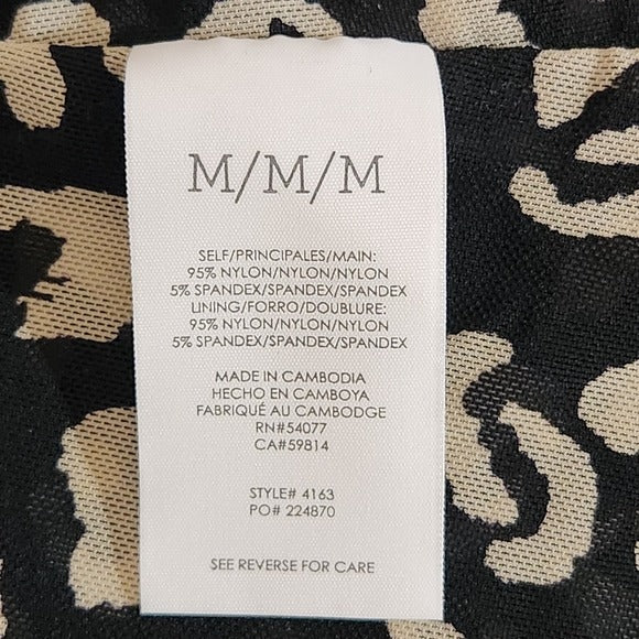 CAbi Leopard Print Mesh Blouse Size Medium