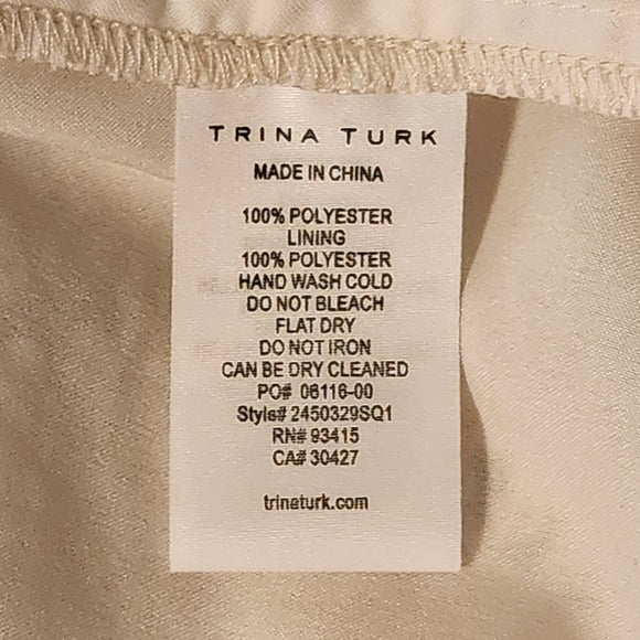 Trina Turk Cream Sequin Sleeveless Cocktail Mini Shift Dress NWT Size Small
