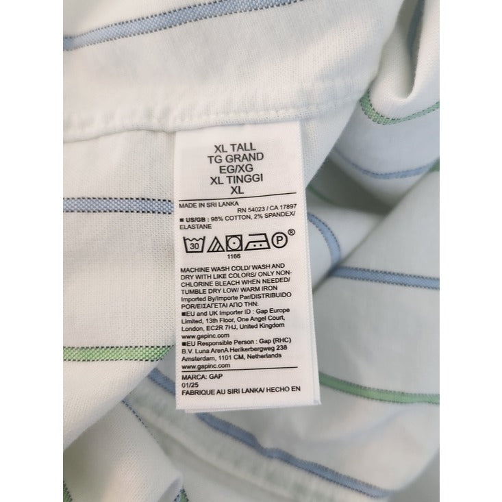 GAP White Striped The Big Shirt Oxford Button Down Size XL Tall NWT