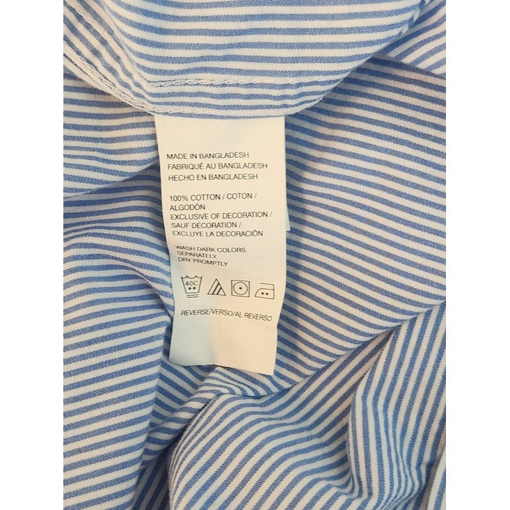 IZOD Blue and White Stripe Button Down Shirt Size XL