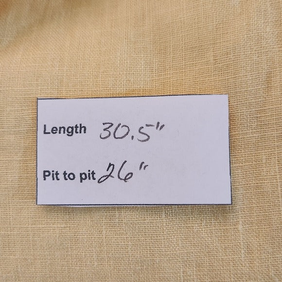 Roundtree & Yorke Men's Yellow Short Sleeve Linen Shirt Sz XL Button Down Shirt