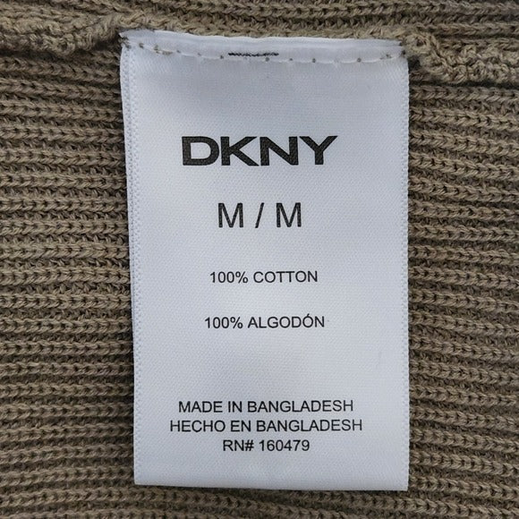 DKNY Khaki Mens Short Sleeve Sweater Polo Size Medium NWT