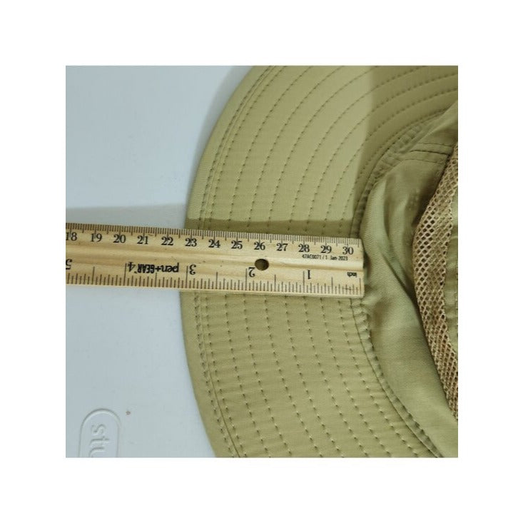 Unisex Khaki Fishing Sun Hat with Chin Strap One Size