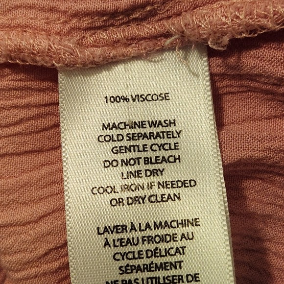 BeachLunchLounge Pink and Purple Ombre Crinkle Button Down Shirt Size Large
