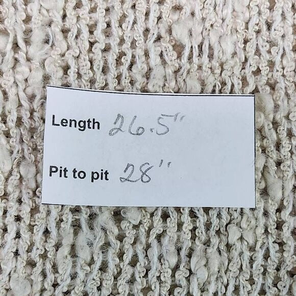 Easel Cream Distressed Loose Knit Oversized Sweater Size Medium/Large