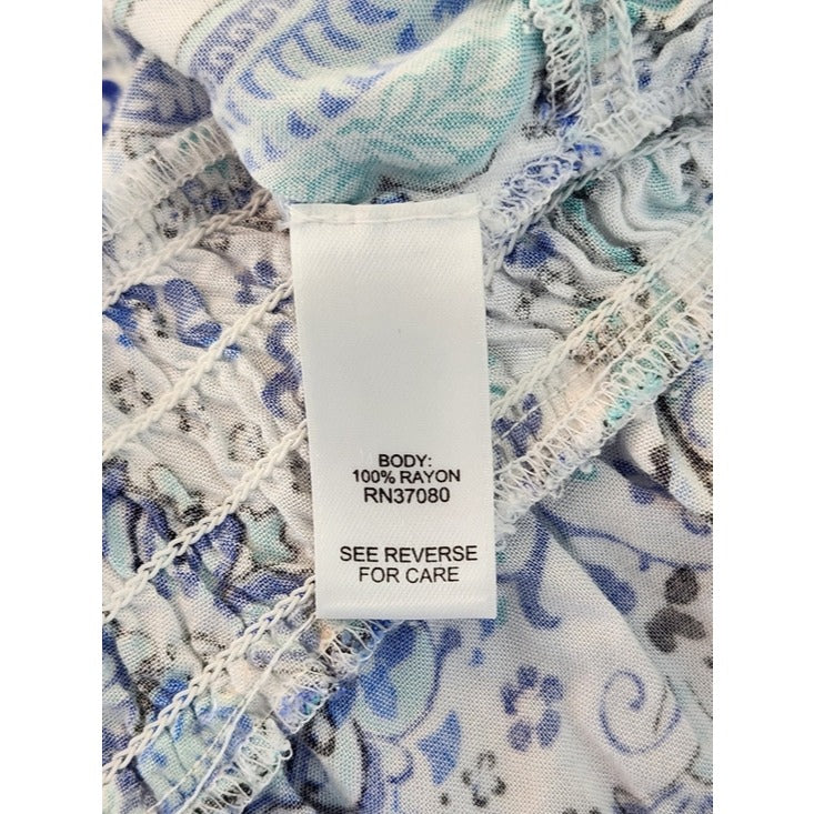 Cato Blue and White Paisley Print Shirt Dress Size 18/20W