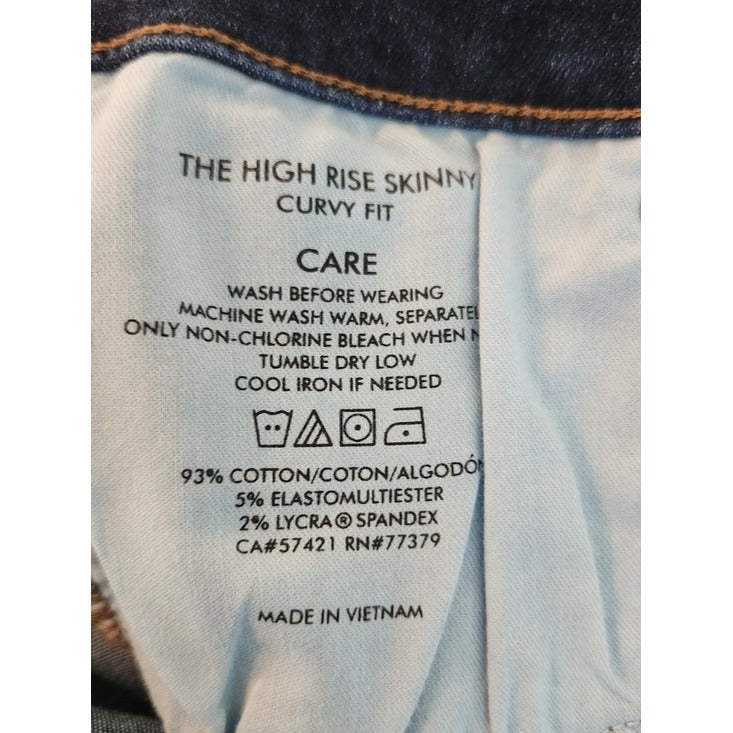 Ann Taylor Dark Wash High Rise Skinny Jeans Size 6