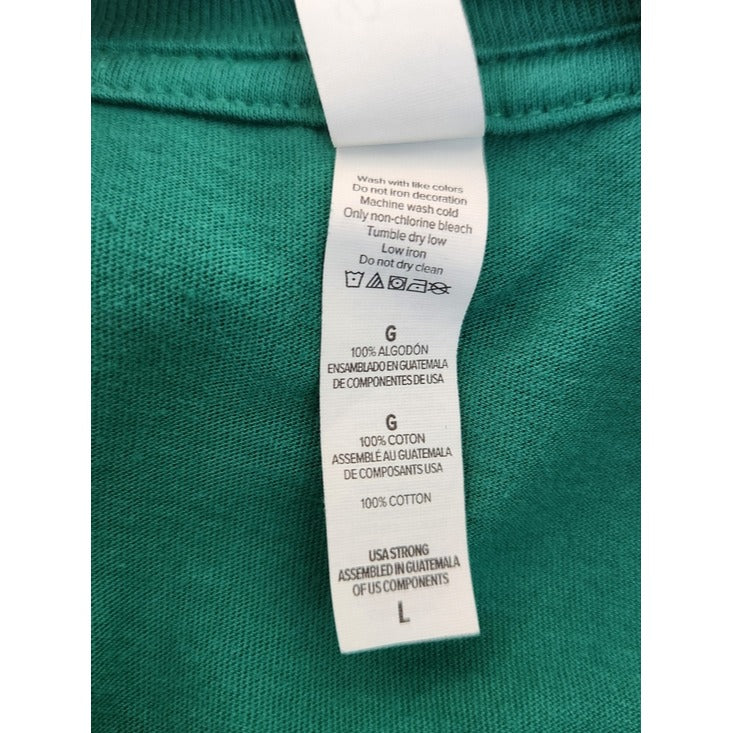 Canvas Mens Tullamore Irish Whiskey Green Graphic Short Sleeve Tee Size Large