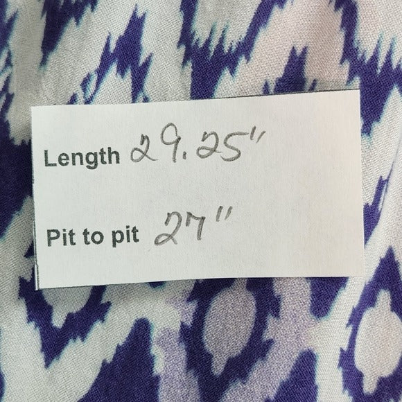 Grand & Greene Purple and Blue Boho Blouse Size 2X Plus Size Boho Top