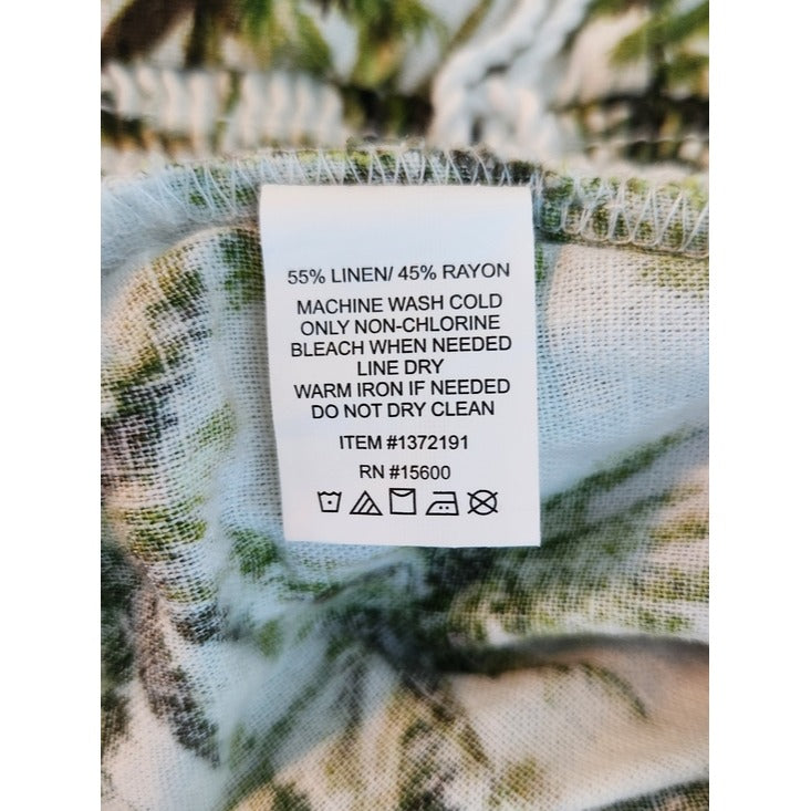 Briggs Green and White Palm Tree Print Shorts Size Large