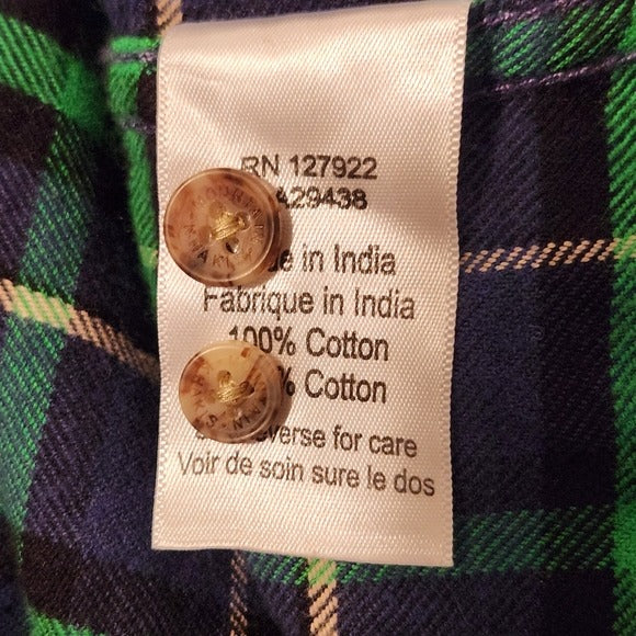 Mountain Khakis Green and Navy Plaid Flannel Shirt Size XXL