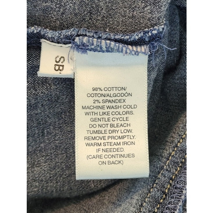 Susan Bristol Womens Cropped Jean Jacket with Raw Edge Trim Size Large