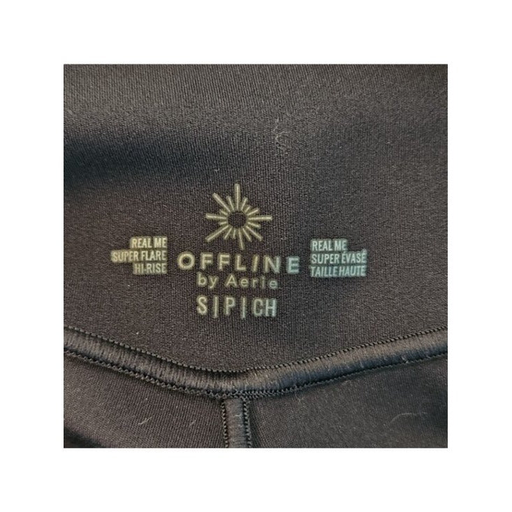 OFFLINE by Aerie Black Flare Leg Yoga Pants Size Small