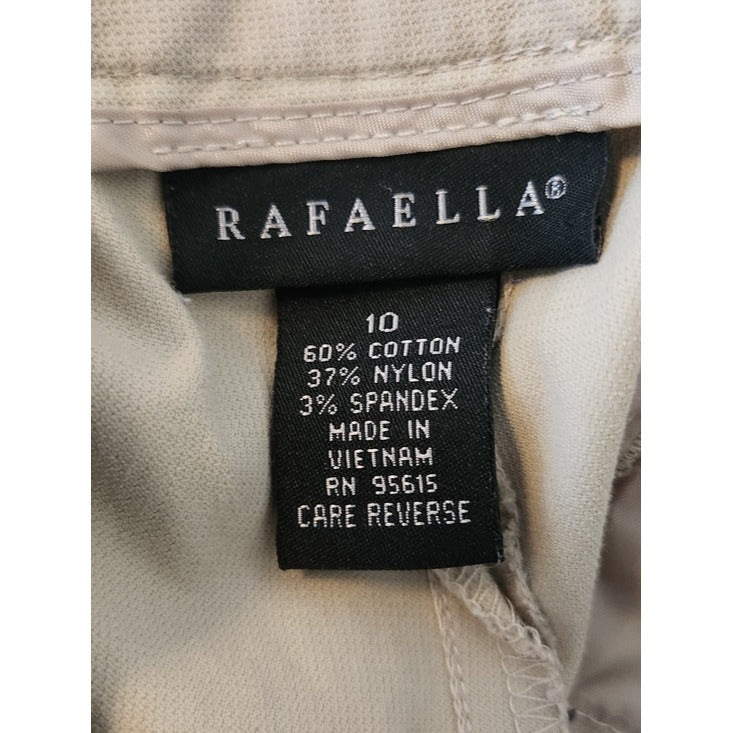 Rafaella Light Khaki Straight Fuller Leg Pants Size 10 Flaw
