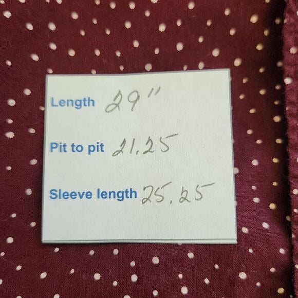 American Eagle Burgundy Buttondown Shirt Size Medium Polka Dot Button-Up Shirt