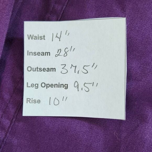 Life Threads Antimicrobial Purple Cargo Scrubs Size Medium Petite, New