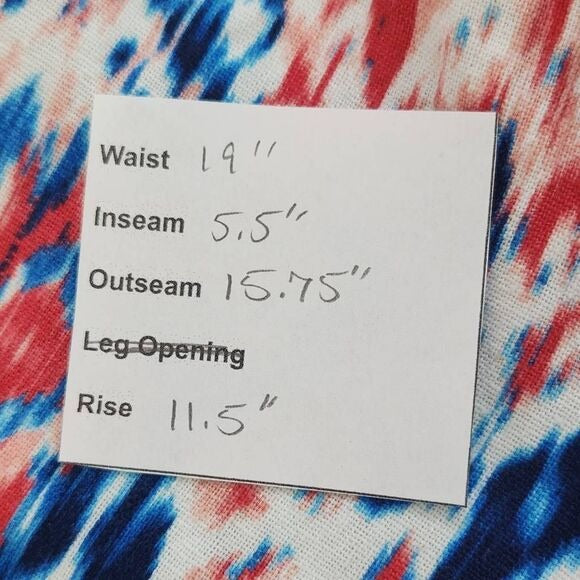 St. John's Bay Blue and Pink Ikat Boho Print Linen Pull-on Shorts NWOT Size 0X