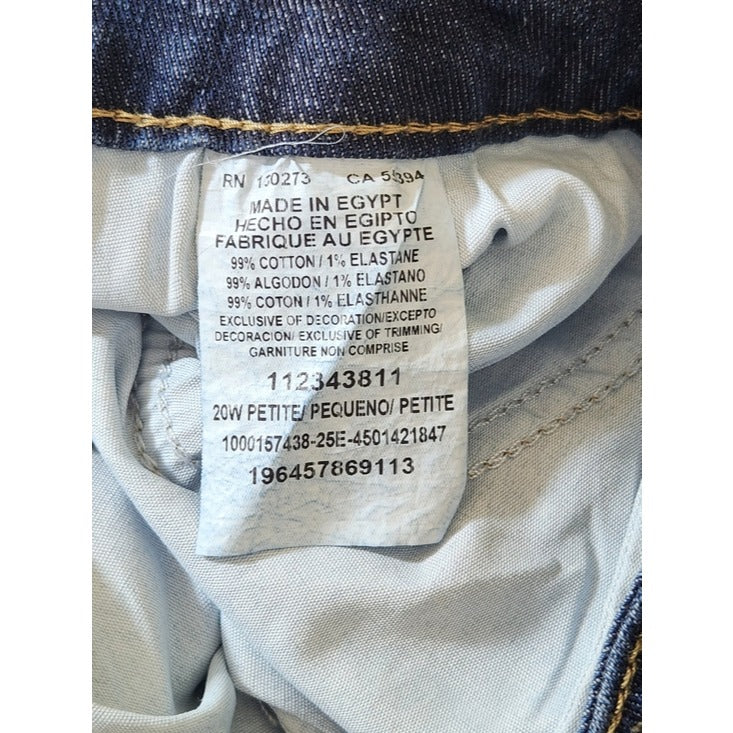 Lee Womens Dark Wash Wide Leg Jeans Size 20W Petite