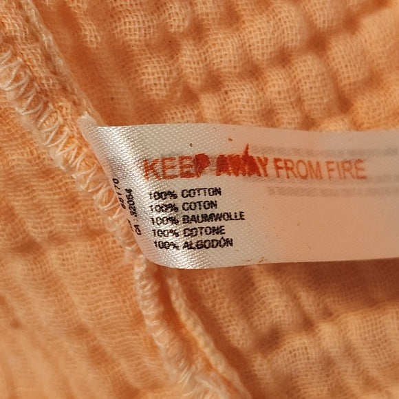 Out From Under Orange Raw Edge Distressed Button Down Shirt Size Small