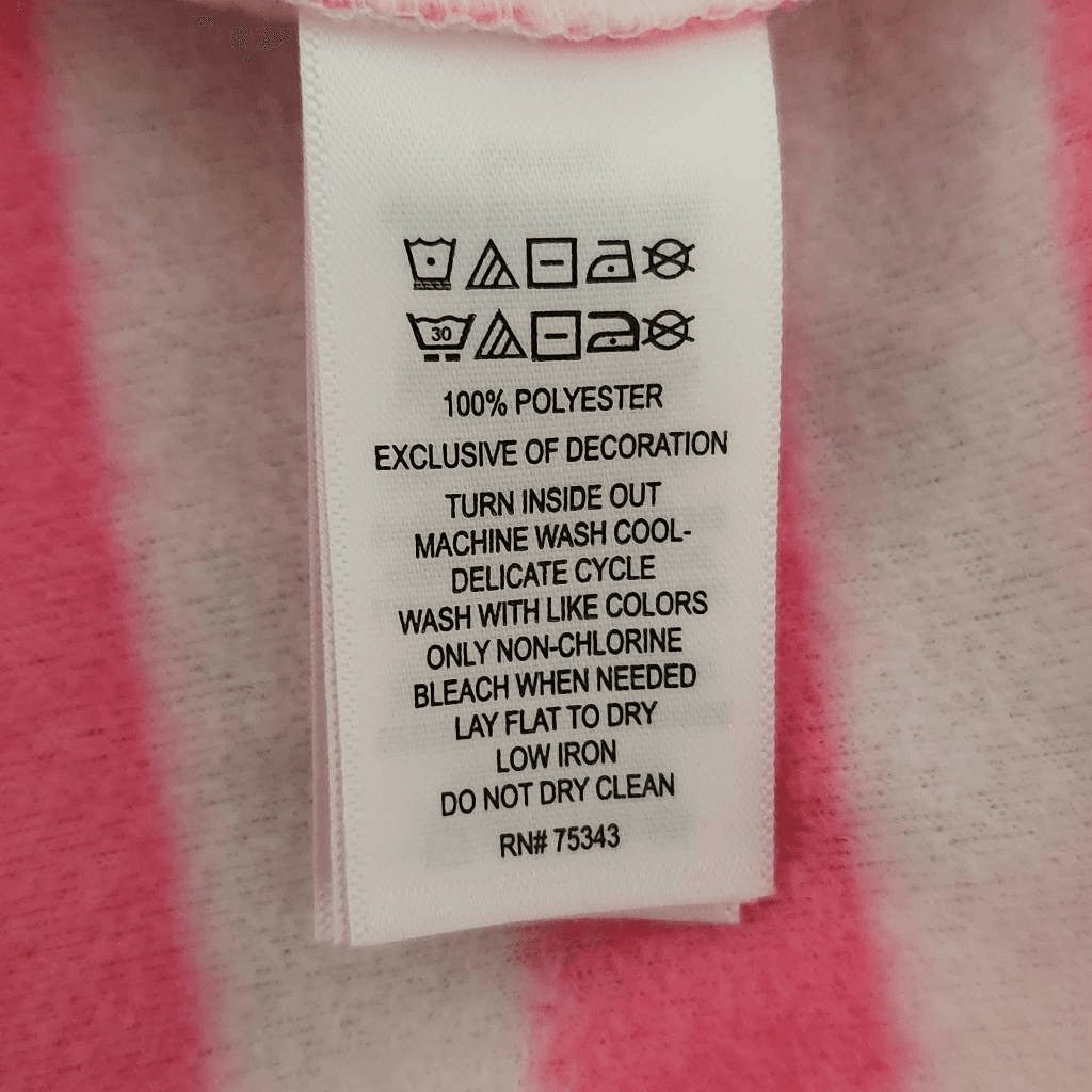 Telluride Pink and White Stripe Fleece Pullover Size Medium Comfy Pink Fleece