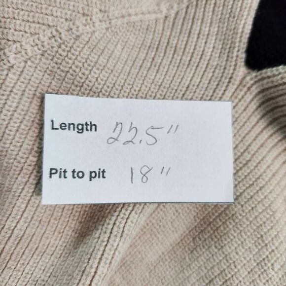 Nic + Zoe Black Sweater with Cream Bell Sleeves Size Large Black and Cream Sweat