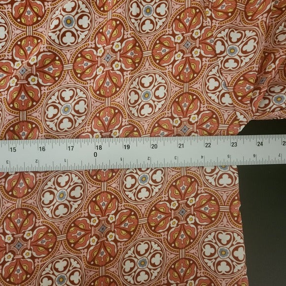 Max Studio Pink Boho Print Top Size 1X Colorful Print Blouse