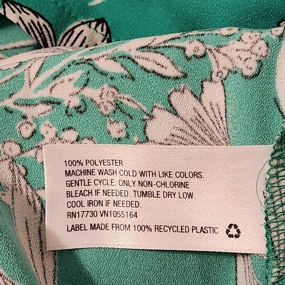 A New Day Green Floral Print Mini Dress Size Medium Wedding Guest Dress