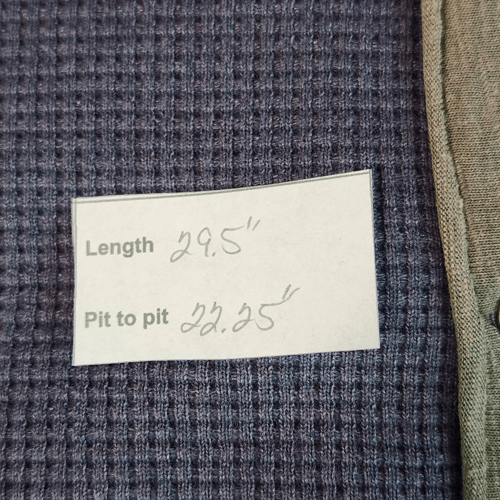 In Loom Charcoal Gray Colorblock Oversized Waffle Knit Henley Top NWT Size Small