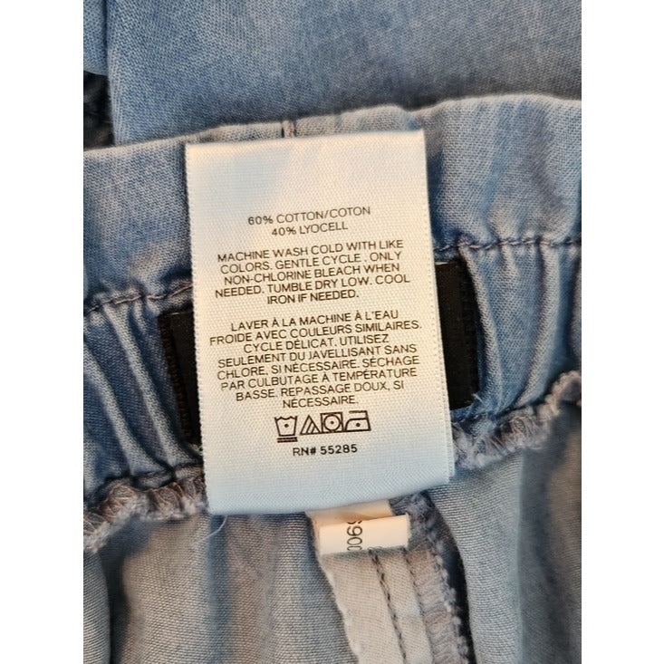 Express Chambray Blue High Rise Pull On Cropped Jeans Size Small