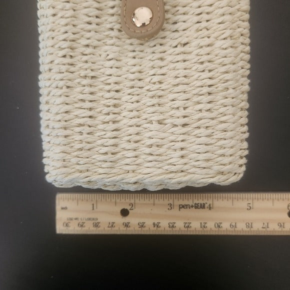 Aerie Cream Woven Crossbody Bag One Size