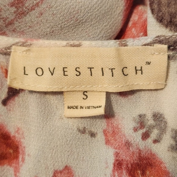 Lovestitch White Floral High Low Wrap Dress Size Small