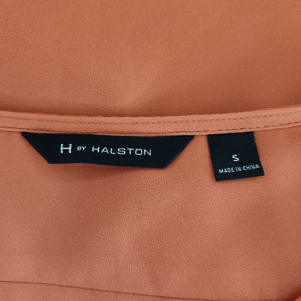 H by Halston Coral Orange Blouse Size Small Coral Draped Blouse