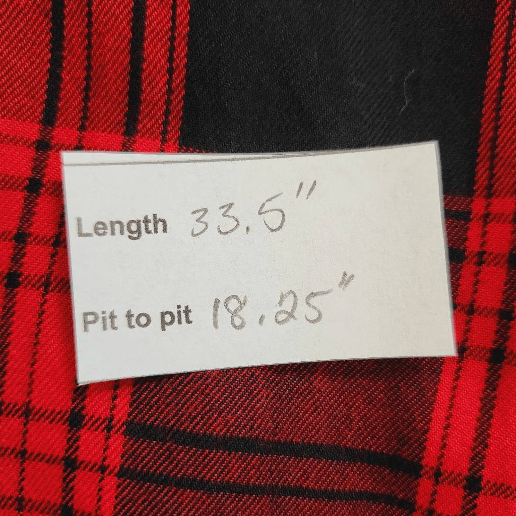 BeachLunchLounge Red Plaid Sheath Dress Size Medium Red and Black Mini Dress