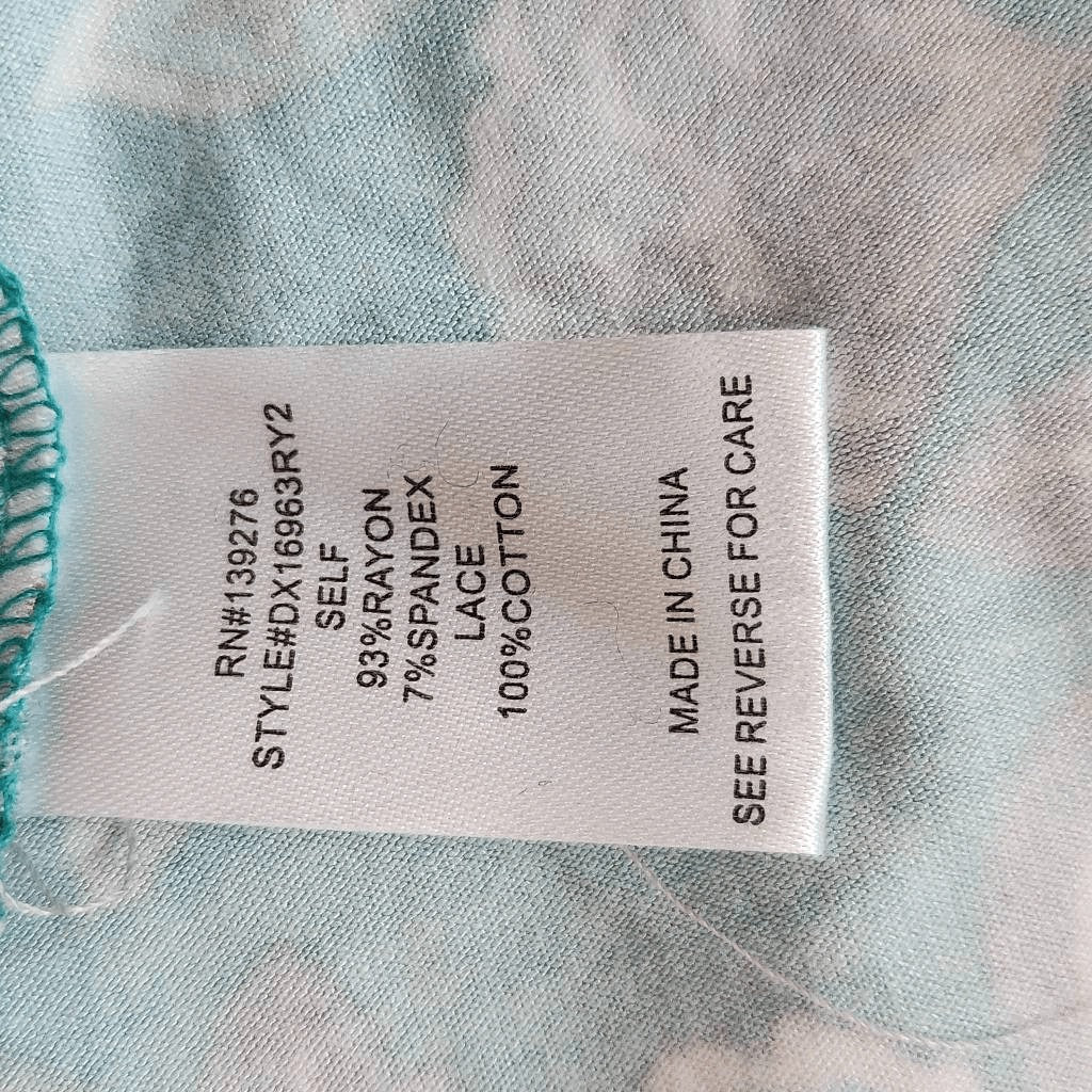 Daniel Rainn Turquoise Blue Floral Blouse NWT Size 2X Plus Size Blue Blouse