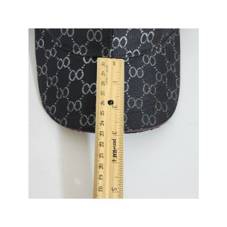 Womens Black and Metallic Silver Baseball Hat One Size