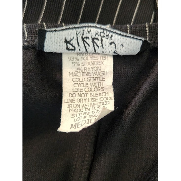 Rikki J Vintage Black Pinstripe Maxi Skirt Size Medium