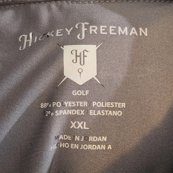 Hickey Freeman Gray Performance Golf Polo Shirt Size XXL Men's Gray Polo
