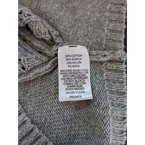 Kaisely Gray Cropped Sweater with Puffy Sleeves Size Medium Gray Sweater