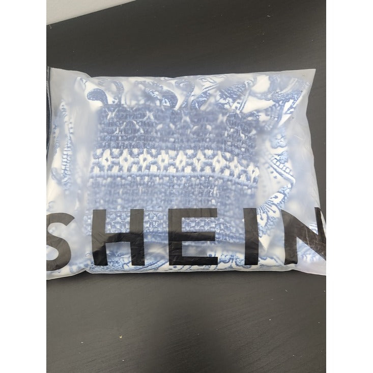 Shein Blue and White Floral Paisley Maxi Skirt Size Medium NWOT