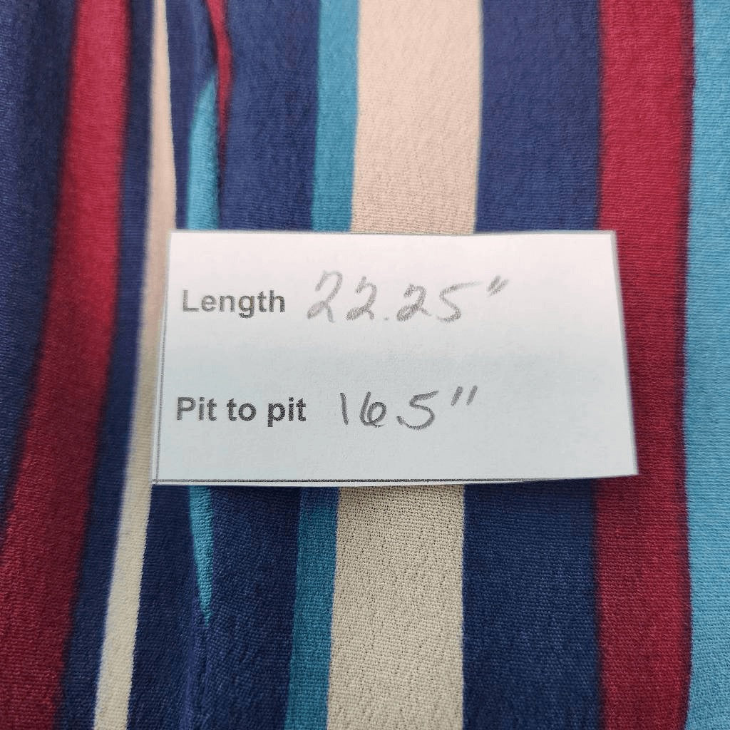 Band of Gypsies Blue and Oxblood Striped Blouse NWT Size Small Wrap Top