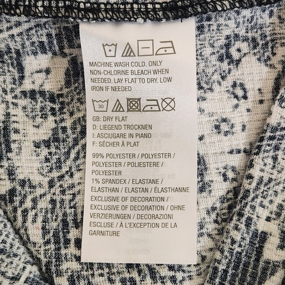 Susan Graver Black and White Paisley Women's Top Size Large