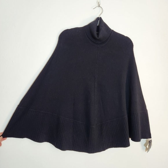 INC International Concepts Black Turtleneck Poncho Size Petite Small NWT
